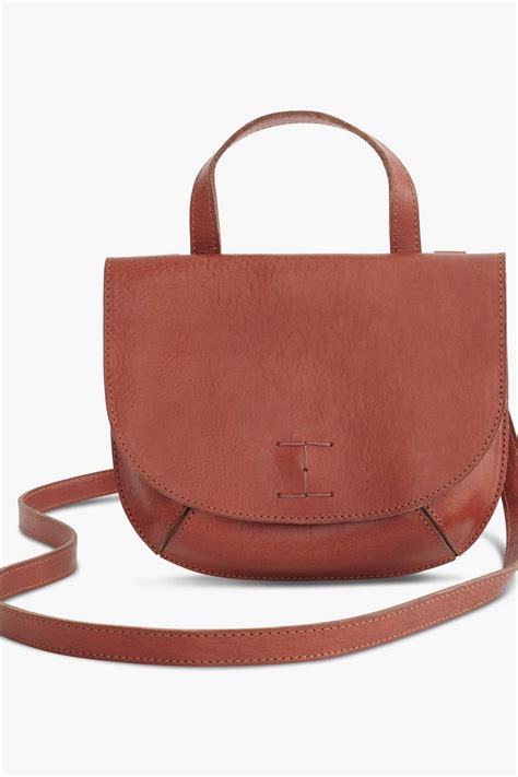 leather double pocket crossbody.